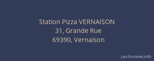 Station Pizza VERNAISON