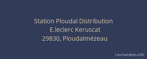 Station Ploudal Distribution