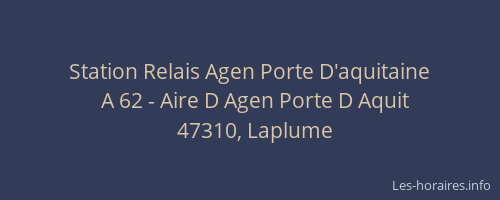 Station Relais Agen Porte D'aquitaine
