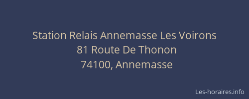 Station Relais Annemasse Les Voirons