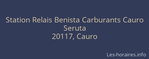 Station Relais Benista Carburants Cauro