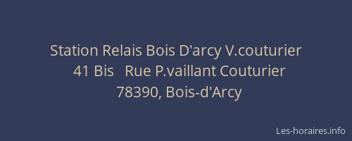 Station Relais Bois D'arcy V.couturier