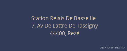 Station Relais De Basse Ile
