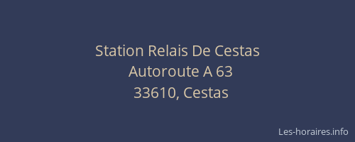 Station Relais De Cestas