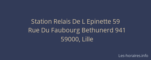 Station Relais De L Epinette 59