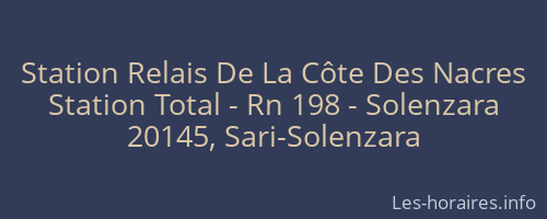 Station Relais De La C&ocirc;te Des Nacres