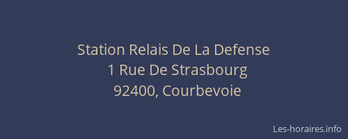 Station Relais De La Defense