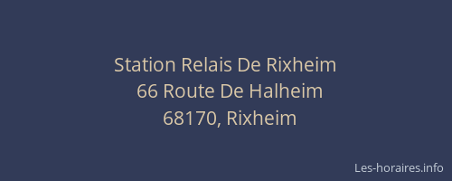 Station Relais De Rixheim