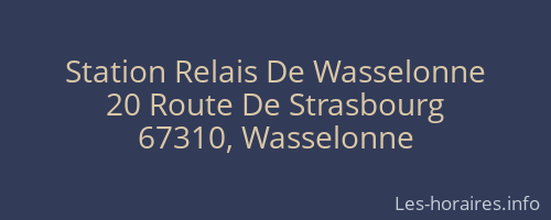Station Relais De Wasselonne