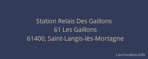 Station Relais Des Gaillons