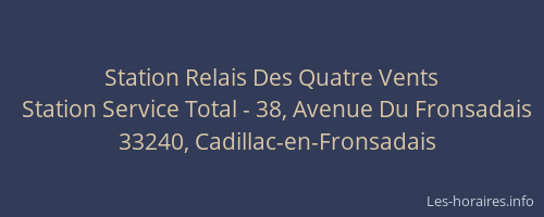 Station Relais Des Quatre Vents
