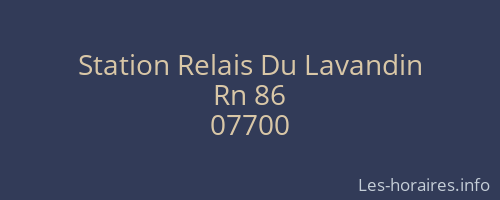 Station Relais Du Lavandin