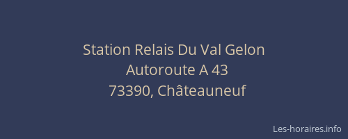 Station Relais Du Val Gelon