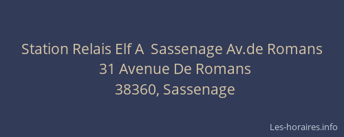 Station Relais Elf A  Sassenage Av.de Romans