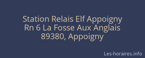 Station Relais Elf Appoigny