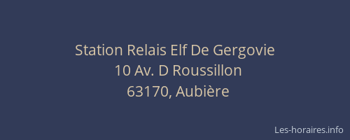 Station Relais Elf De Gergovie
