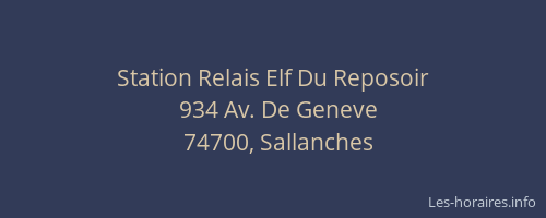 Station Relais Elf Du Reposoir