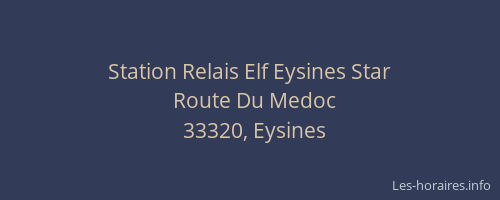Station Relais Elf Eysines Star