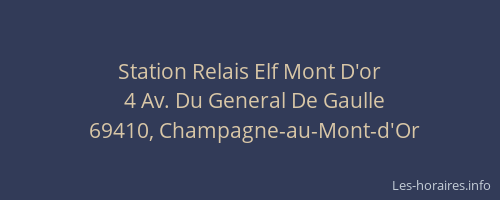 Station Relais Elf Mont D'or