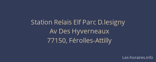 Station Relais Elf Parc D.lesigny