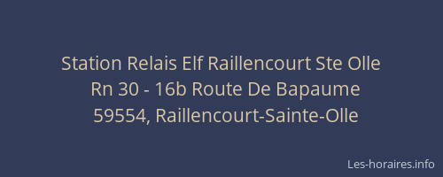 Station Relais Elf Raillencourt Ste Olle
