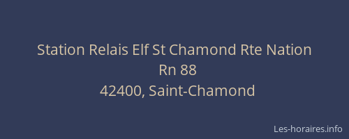 Station Relais Elf St Chamond Rte Nation