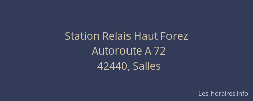 Station Relais Haut Forez