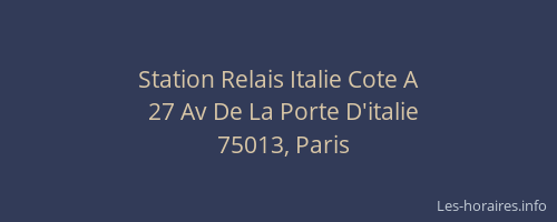 Station Relais Italie Cote A