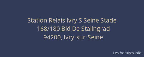 Station Relais Ivry S Seine Stade
