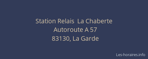 Station Relais  La Chaberte
