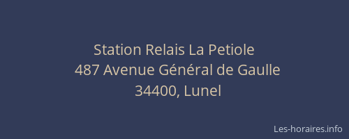 Station Relais La Petiole