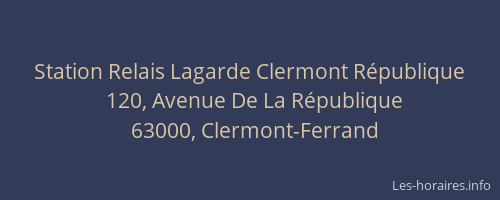 Station Relais Lagarde Clermont République