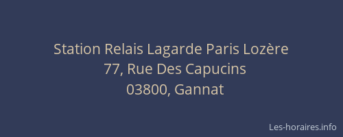 Station Relais Lagarde Paris Lozère