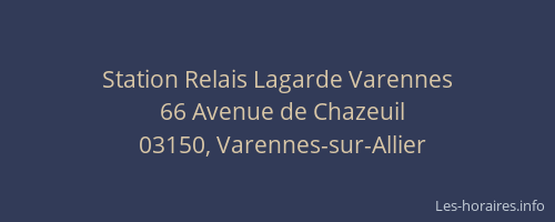 Station Relais Lagarde Varennes
