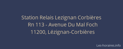 Station Relais Lezignan Corbières