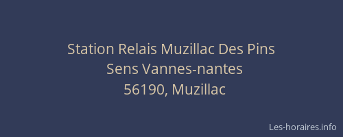 Station Relais Muzillac Des Pins