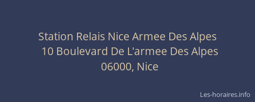 Station Relais Nice Armee Des Alpes