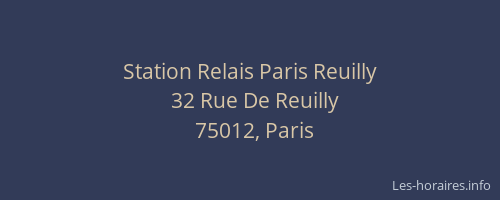 Station Relais Paris Reuilly