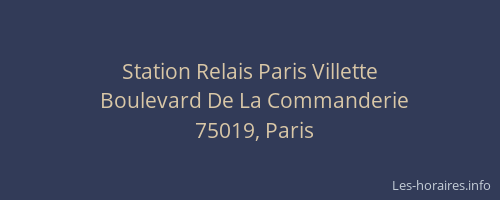 Station Relais Paris Villette
