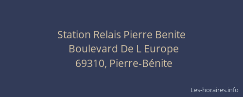 Station Relais Pierre Benite