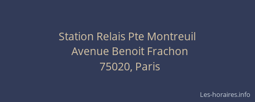 Station Relais Pte Montreuil