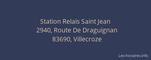Station Relais Saint Jean