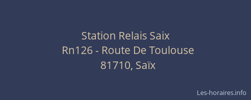 Station Relais Saix