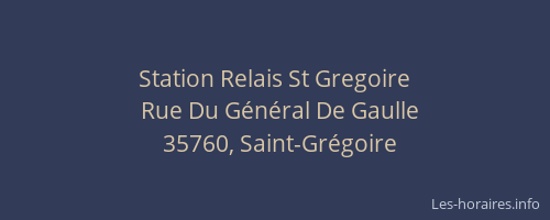 Station Relais St Gregoire