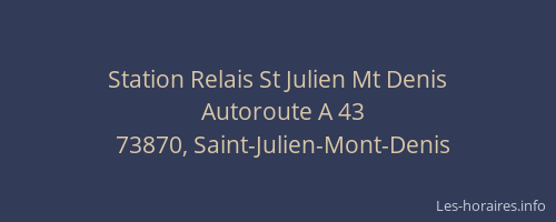 Station Relais St Julien Mt Denis