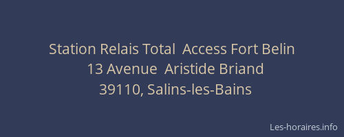 Station Relais Total  Access Fort Belin
