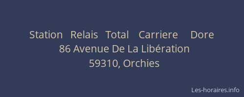 Station   Relais   Total    Carriere     Dore