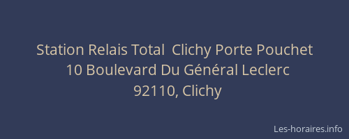 Station Relais Total  Clichy Porte Pouchet