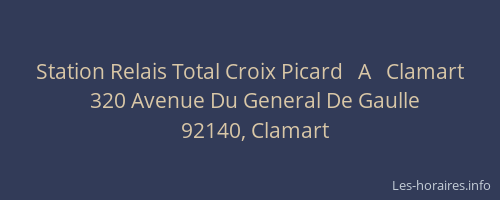 Station Relais Total Croix Picard   A   Clamart