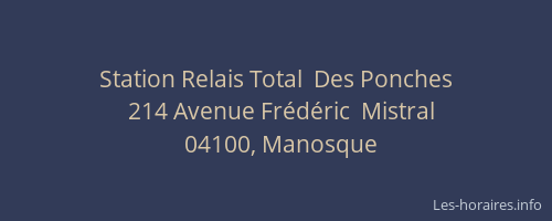 Station Relais Total  Des Ponches